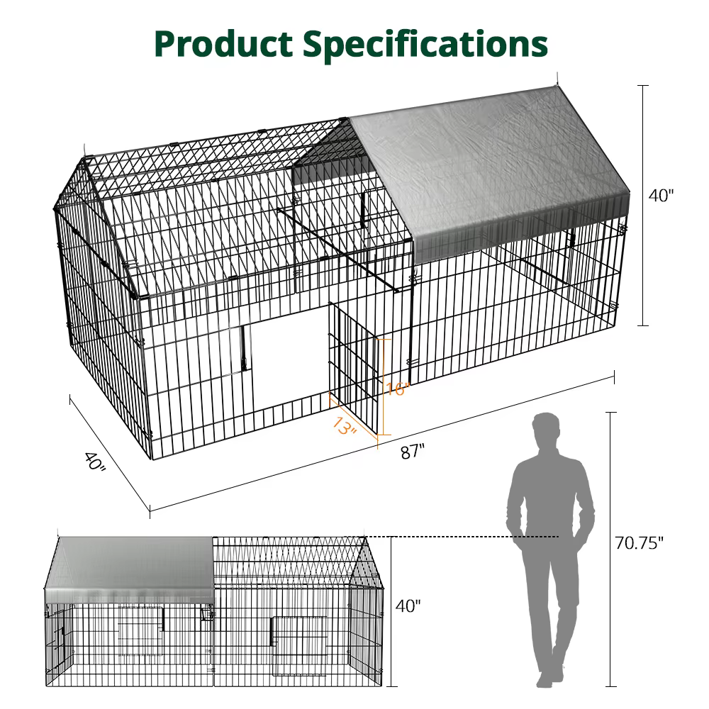 Enclos de parc pour animaux de compagnie avec housse de protection et sol, manteau de course jetable