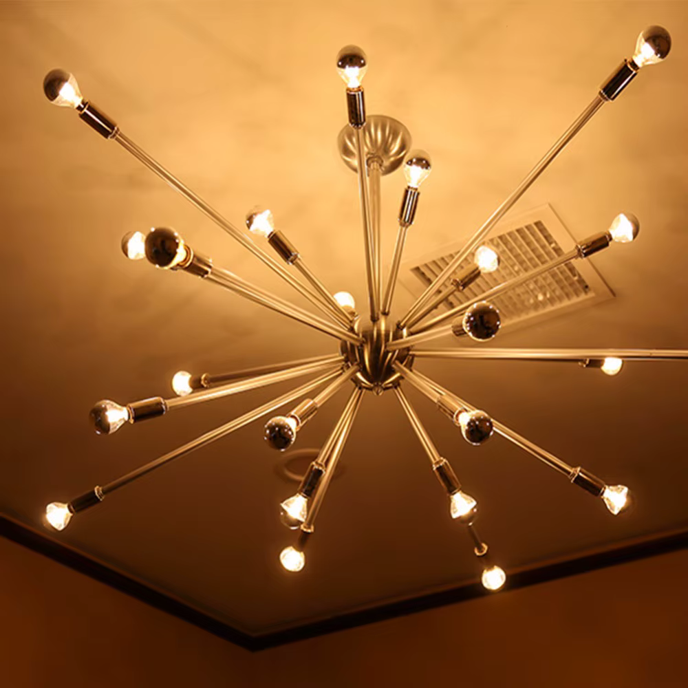 Ampoule Vintage à Intensité Réglable, Suspension à Filament Décoratif, Half Chrome, 4W, 2700K, 220V,