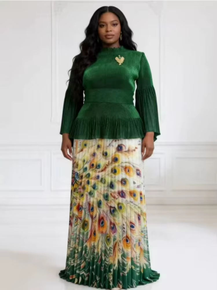 Ensemble plissé africain Miyake Folds 2026, nouvelle collection, imprimé, coupe ample, mode féminine