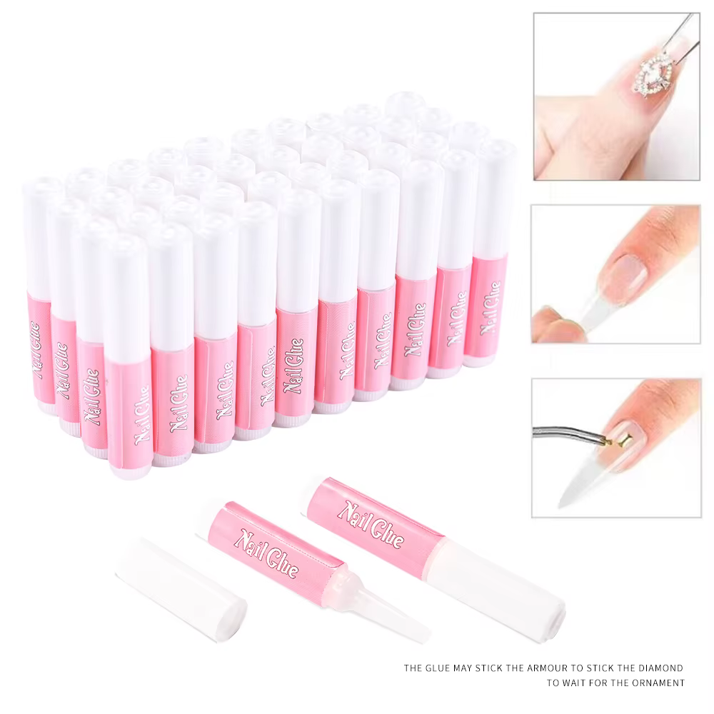 Colle acrylique pour faux ongles, 10 à 30 pièces, séchage rapide, Gel pour Extension rapide, strass 
