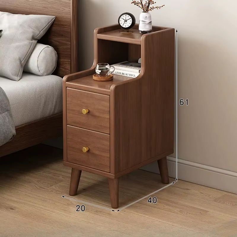 Table de chevet moderne de Style chinois, Table de chevet étroite en bois massif avec tiroir de rang