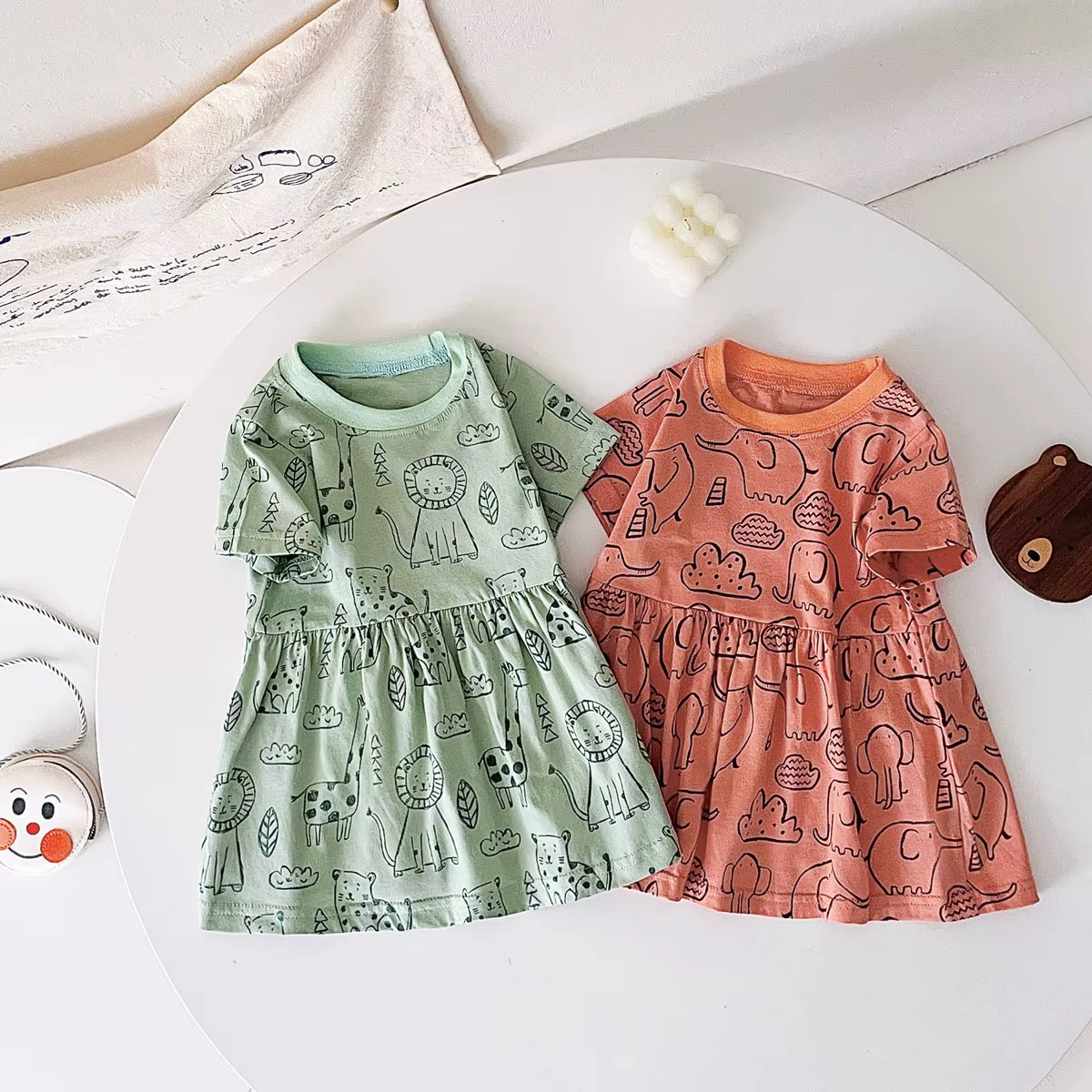 Sanlutoz – robe d'été à manches courtes pour bébé, motif mignon, vêtements décontractés pour enfants