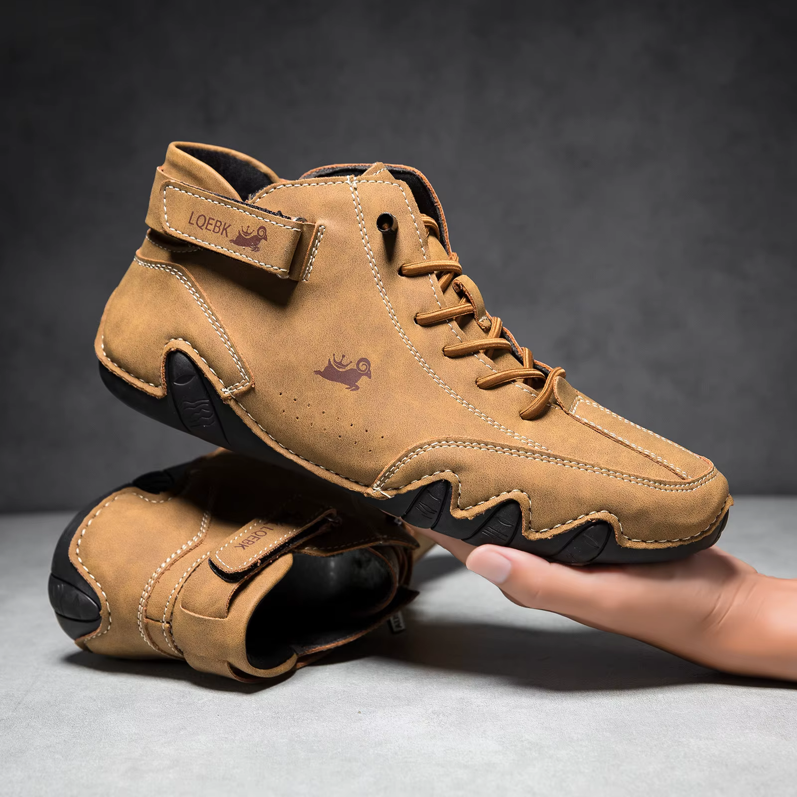 LDECK Chaussures décontractées en cuir pour hommes, baskets de mode, mocassins de marche d'extérieur