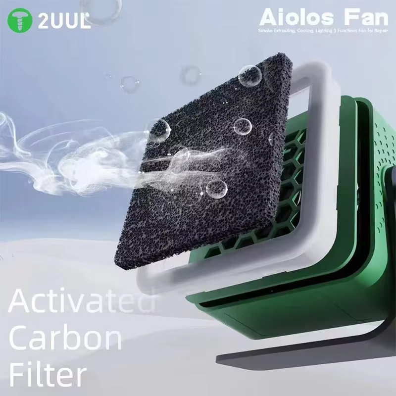 2UUL Aiolos ventilateur d'extraction de fumée avec fonction d'éclairage pour l'entretien du téléphon