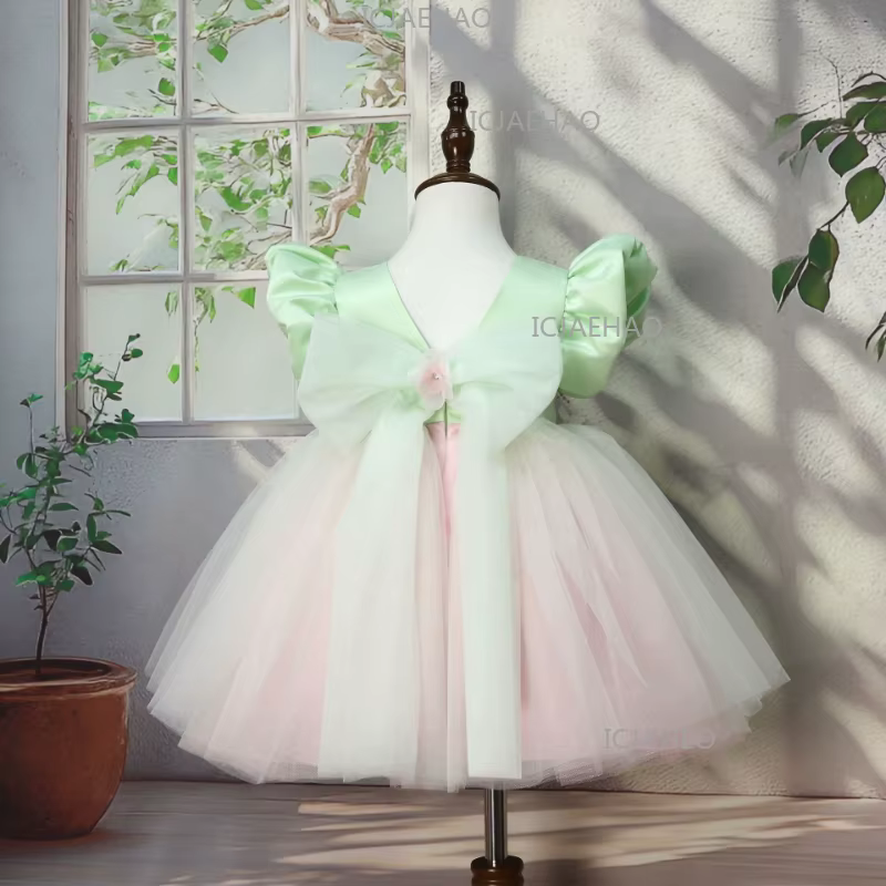 Robe de Princesse Lolita 2026 pour Enfants, Tenue de Cérémonie Formelle avec Appliques Florales 3D, 