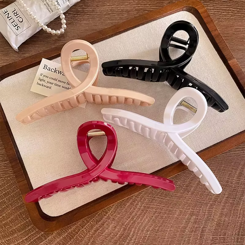 Pinces à cheveux en Silicone souple pour femmes, grande croix sûre de 13cm, haute élasticité, poigné