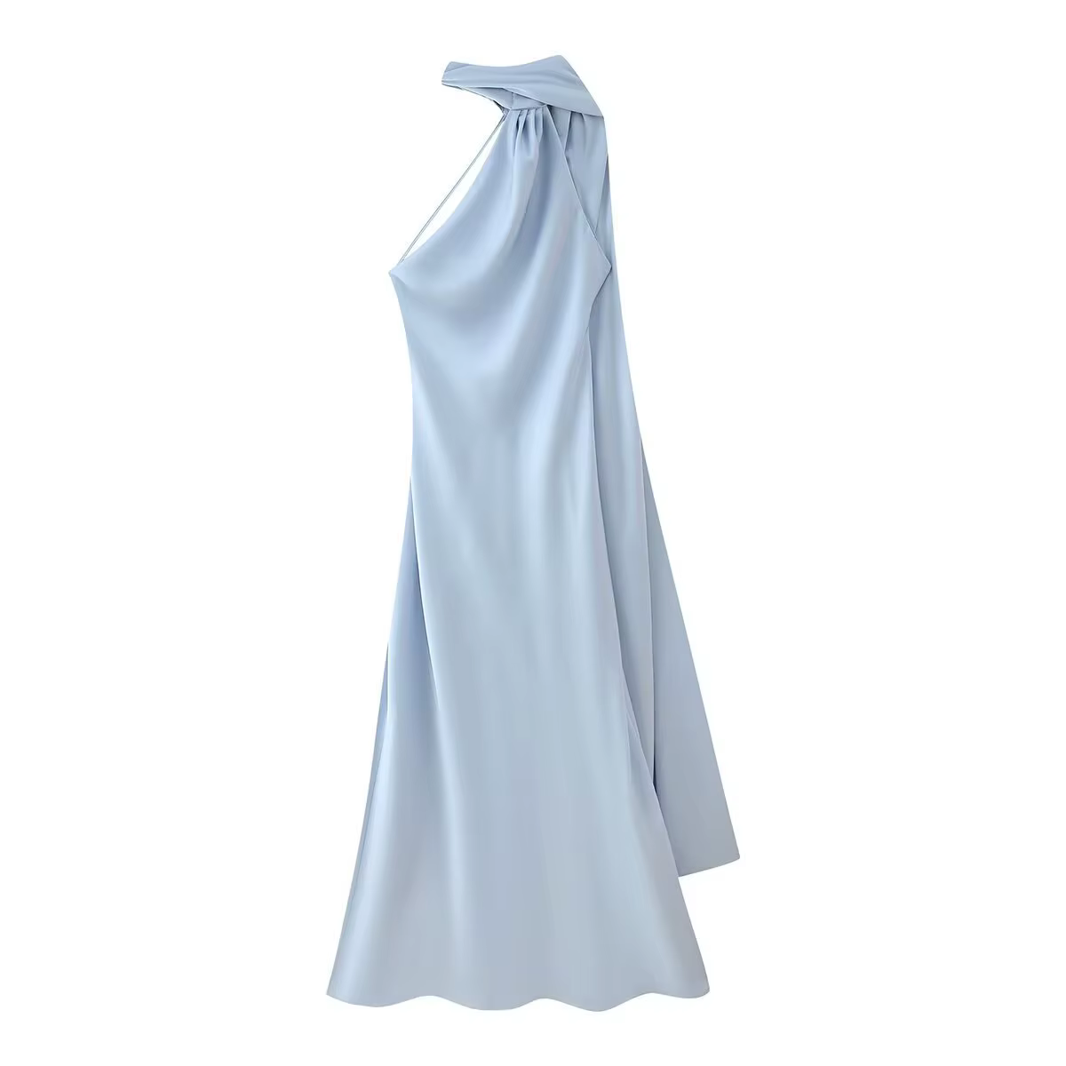 VEITCHE – robe longue en Satin de soie douce pour femmes, élégante, col licou, dos nu, sans manches,