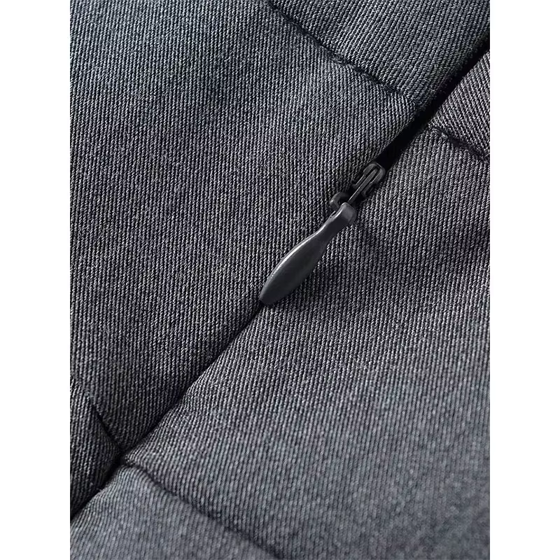 Mooyufon femmes mode solide dos fermeture éclair a-ligne Mini jupe Vintage taille haute femme Chic d