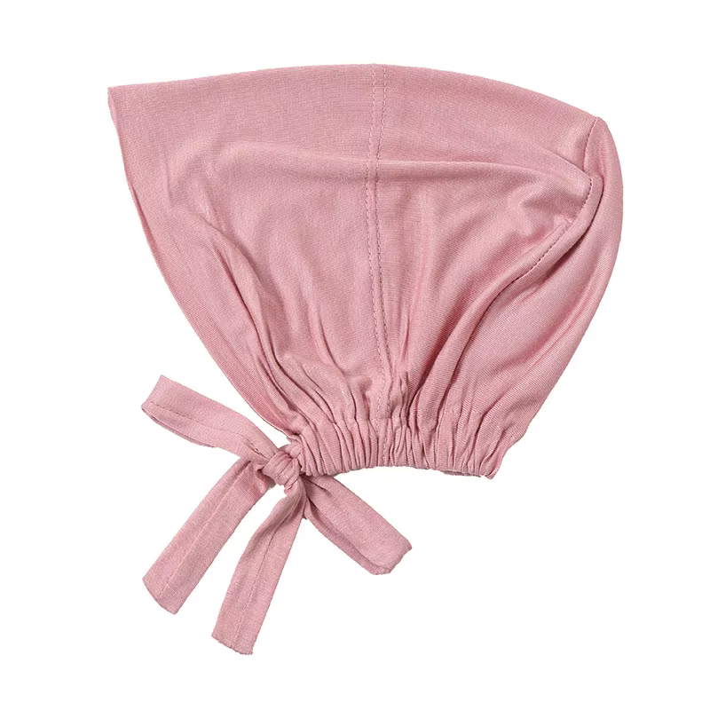 Femmes musulmanes intérieur Hijab casquettes chapeau extensible Turban réglable Bonnet cravate dos J