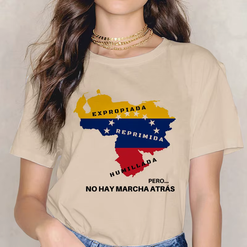 Femmes été imprimé T-shirt Venezuela Mange gothique T-shirt drôle graphique Y2k T-shirt 90s esthétiq