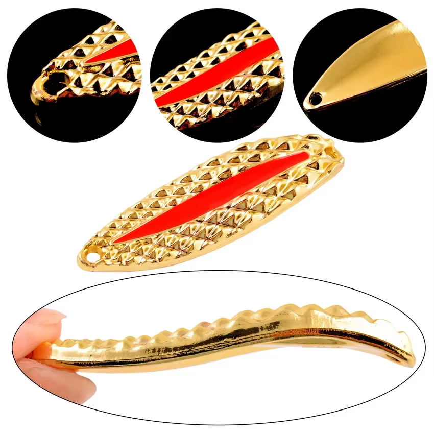 4 pièces cuillère de leurre de pêche en métal lumineux 2.5g 5g 7g 10g 15g 20g or/argent appât de poi