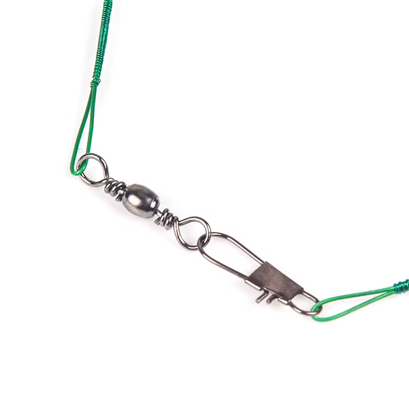 Ligne de pêche en acier Anti-morsure, Leader de fil d'acier avec accessoire de pêche pivotant, laiss