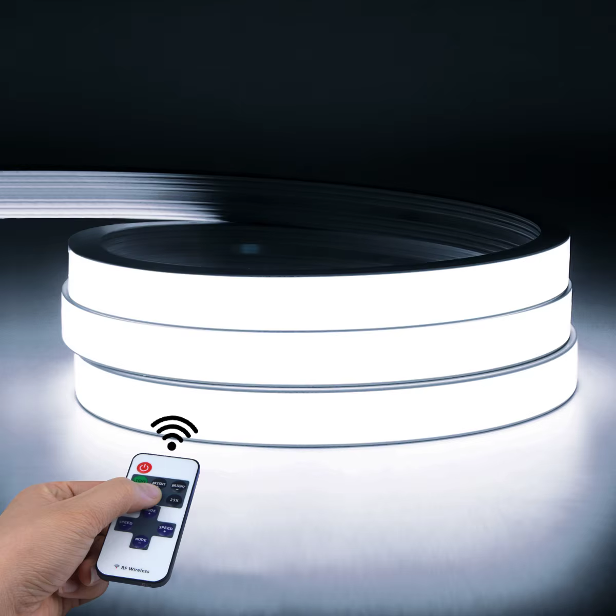 Bande LED néon COB 24V de haute qualité 1M-10M, télécommande RF, intensité réglable, 320 LED/m, ruba