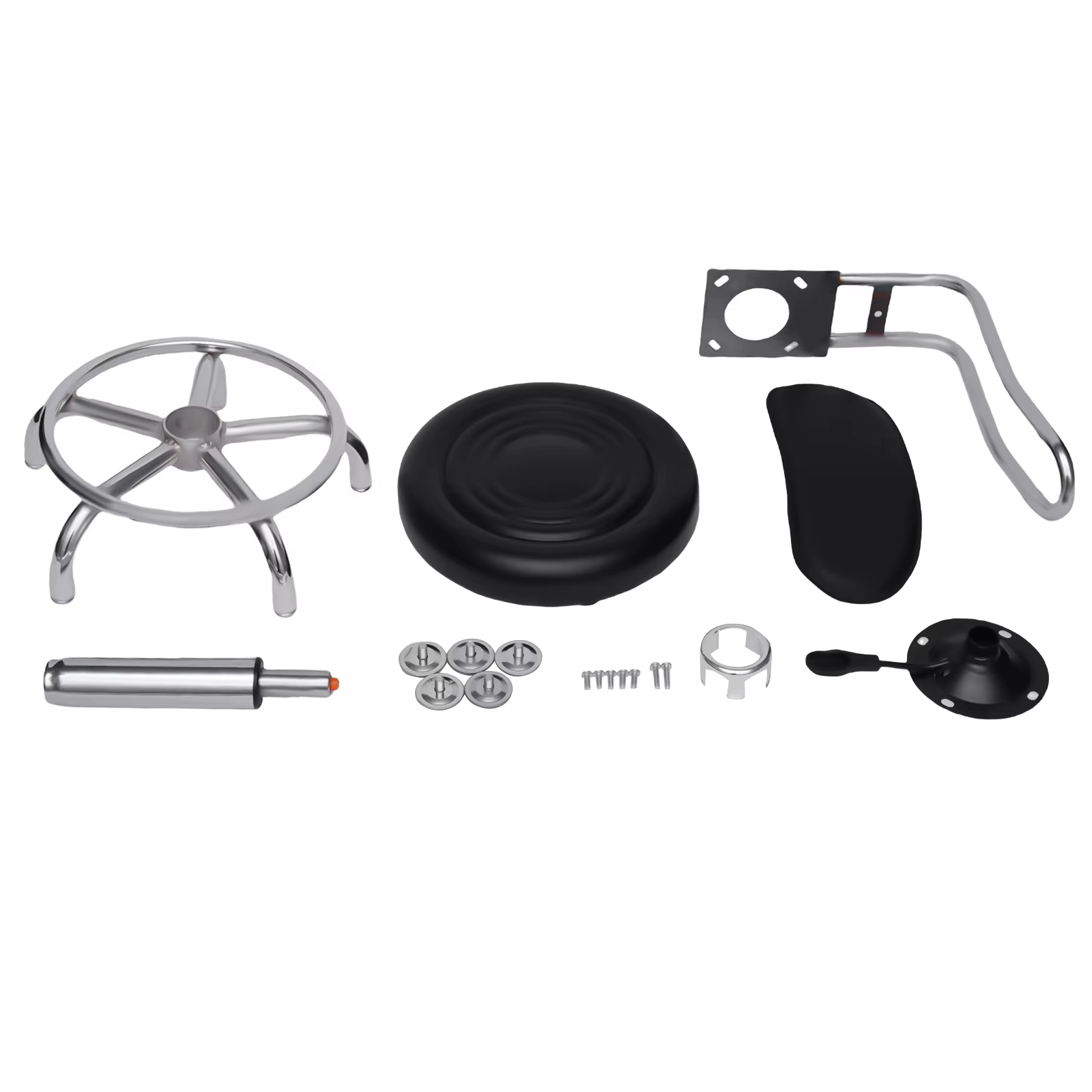 Banc rond réglable pour atelier, chaise hydraulique, bar, garage, recommandé, dossier et repose-pied