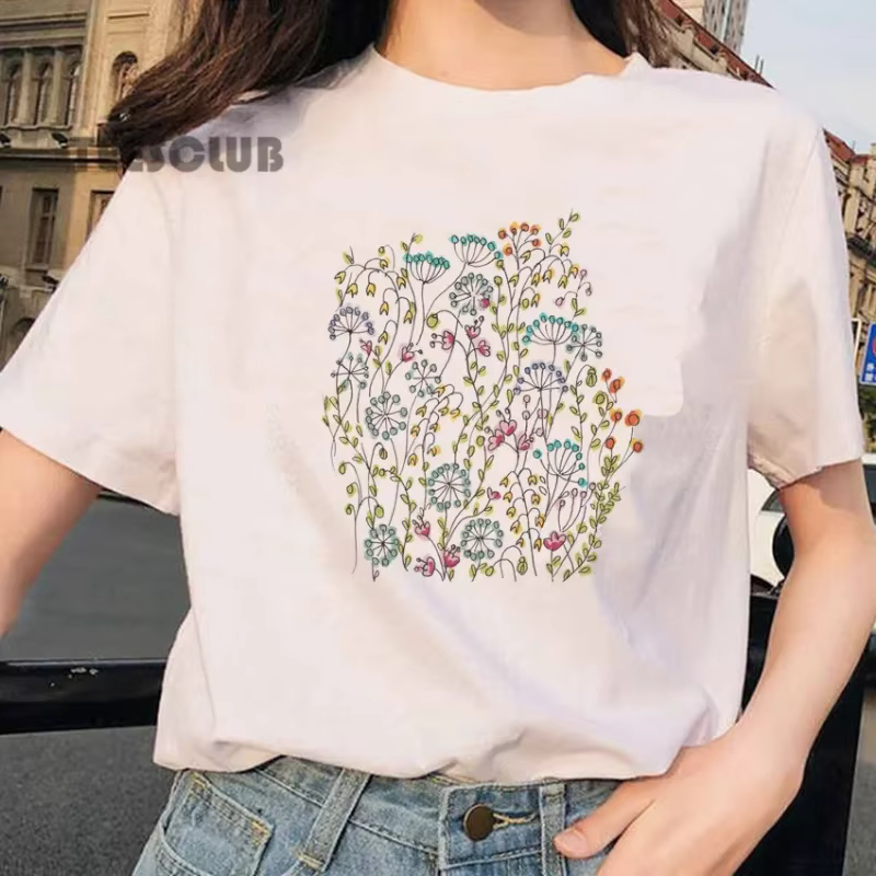T-shirt imprimé botanique pour hommes et femmes, Économie graphiques, Plant Funy, Summer New, INS, S