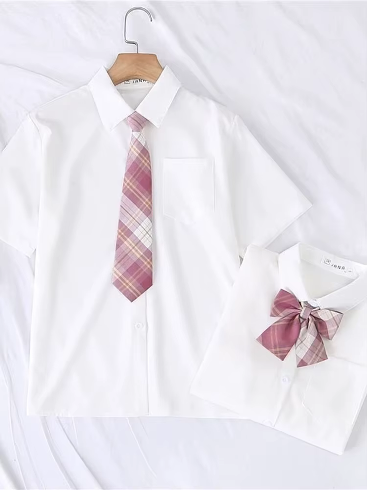 JMPRS – chemise blanche d'été pour femmes, manches courtes, Style JK Preppy, japon, filles, hauts Ha