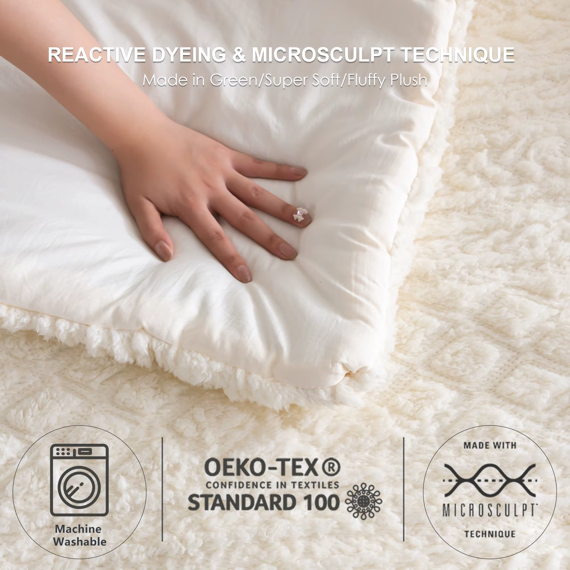 Ensemble de couette en duvet moelleux en coton Sherpa, peluche Smile, capitonné Boho, ultra-doux, lé
