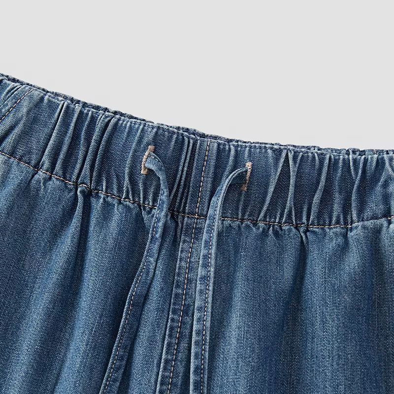 Jean Femme Semir en Coton 2026 – Taille Élastique, Coupe 3D, Longueur Cheville – Style Urbain Décont
