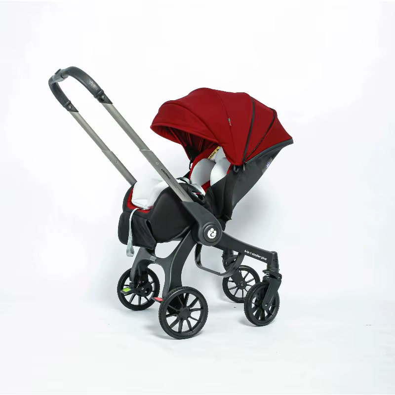 Poussette 4-en-1 Premium 2026 tout-en-un pour nouveau-né, pliable compacte, siège auto bidirectionne