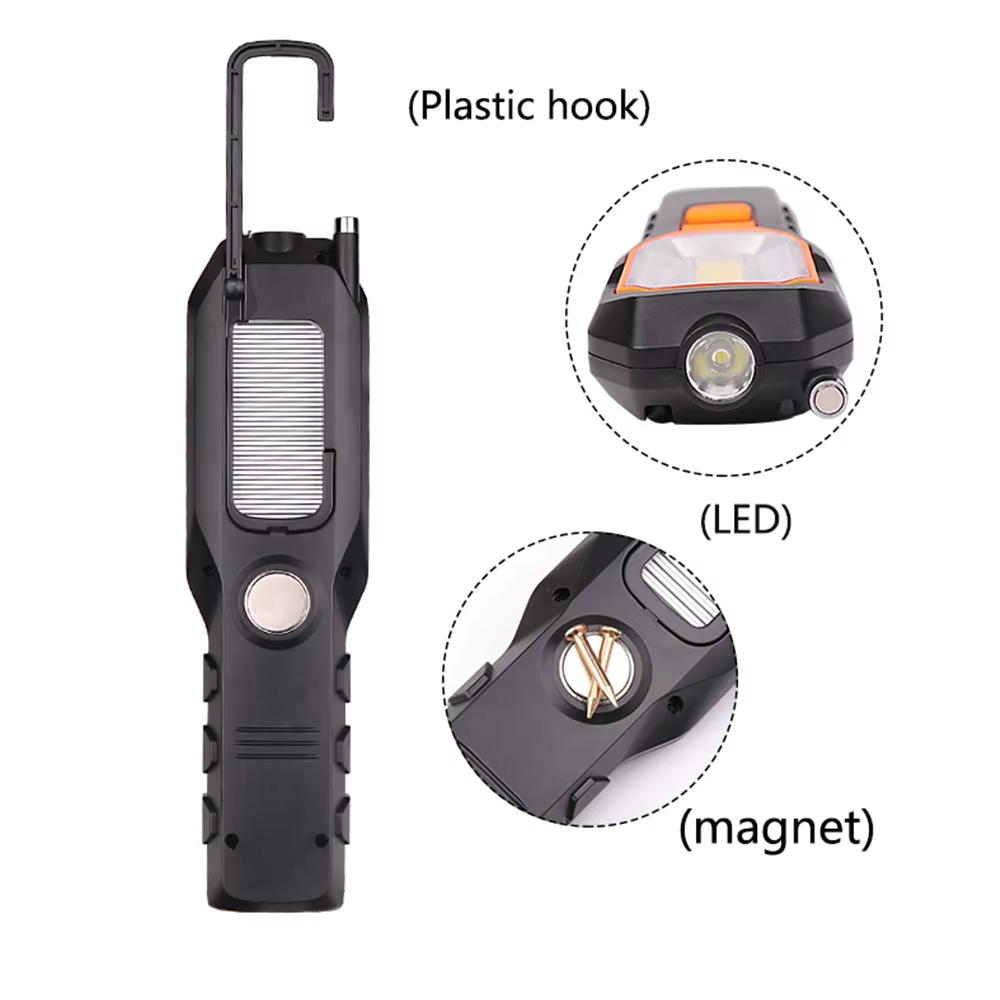 Lampe de travail LED COB Portable, lampe mécanique de Garage de voiture, torche Rechargeable par USB