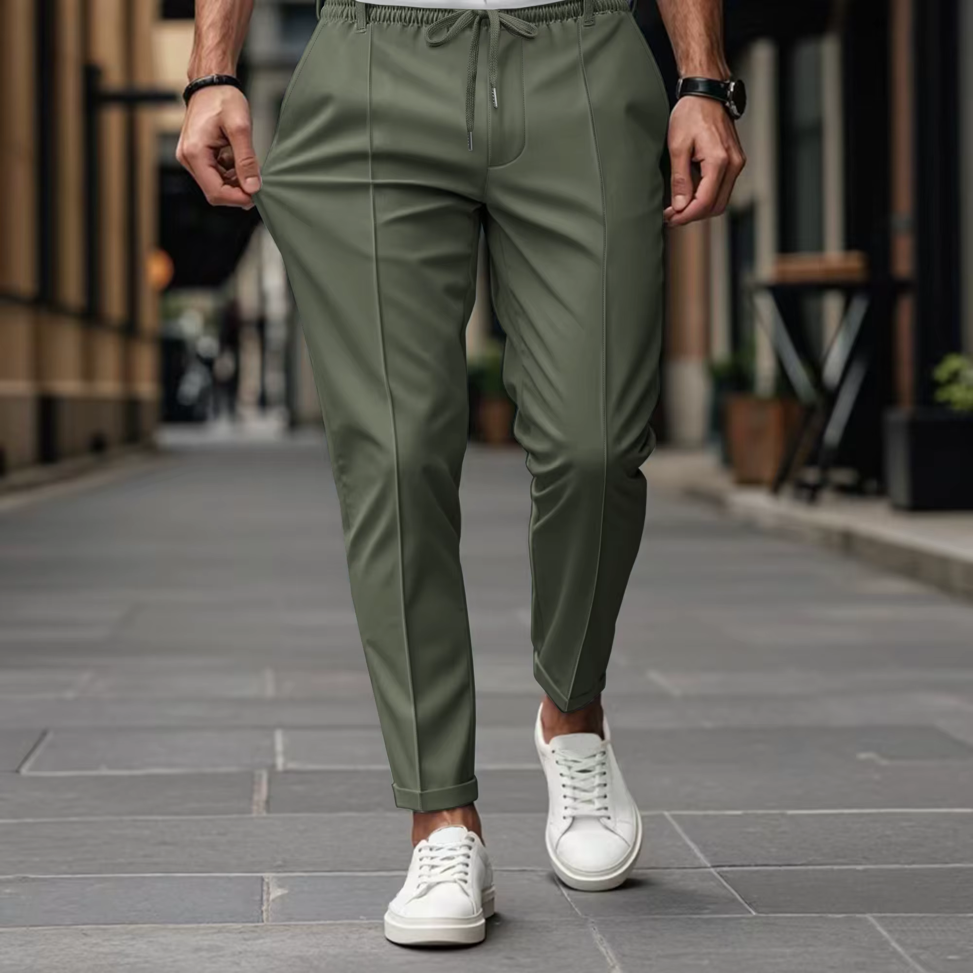 Pantalon à jambes droites de haute qualité pour hommes, couleur unie, le nouveau Style d'été est à l