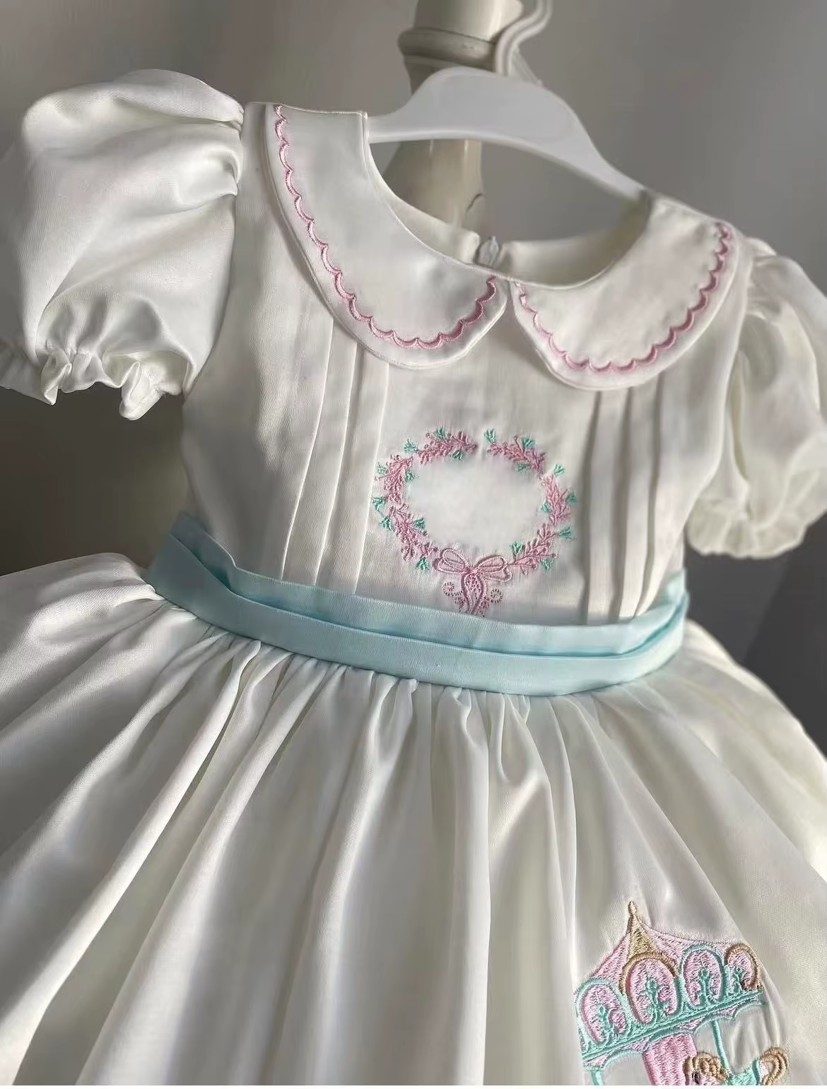Robe d'été pour bébé fille de 0 à 12 ans, tenue de princesse turque blanche brodée, Vintage, pour an