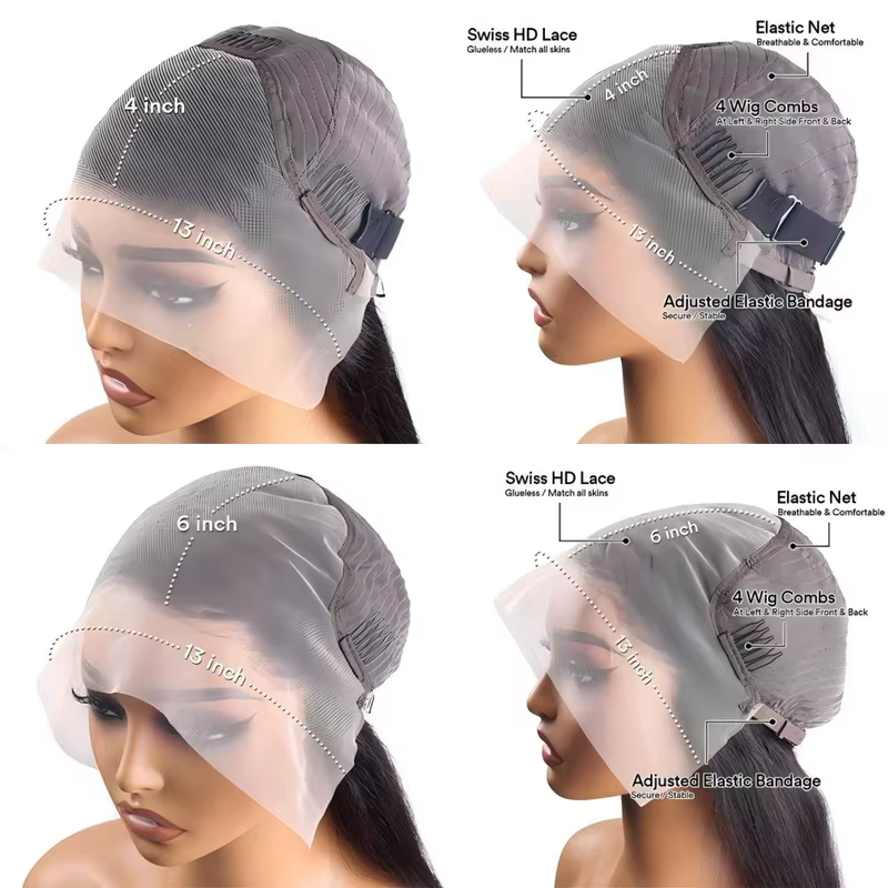 Perruque sans colle 5x5, 34 pouces, densité 250, ultra-lisse, avec dentelle frontale HD transparente