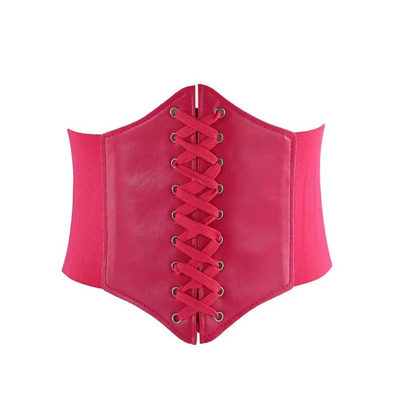 Corset femmes Punk noir large ceinture en cuir minceur ceintures de corps pour femmes Cummerbunds él