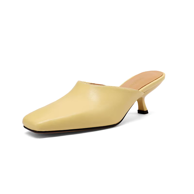 SmallHut Nouvelle Tendance Été Mules Femme en Cuir Fendu Sexy Jaune Bleu Beige Motif Serpent 2026 à 