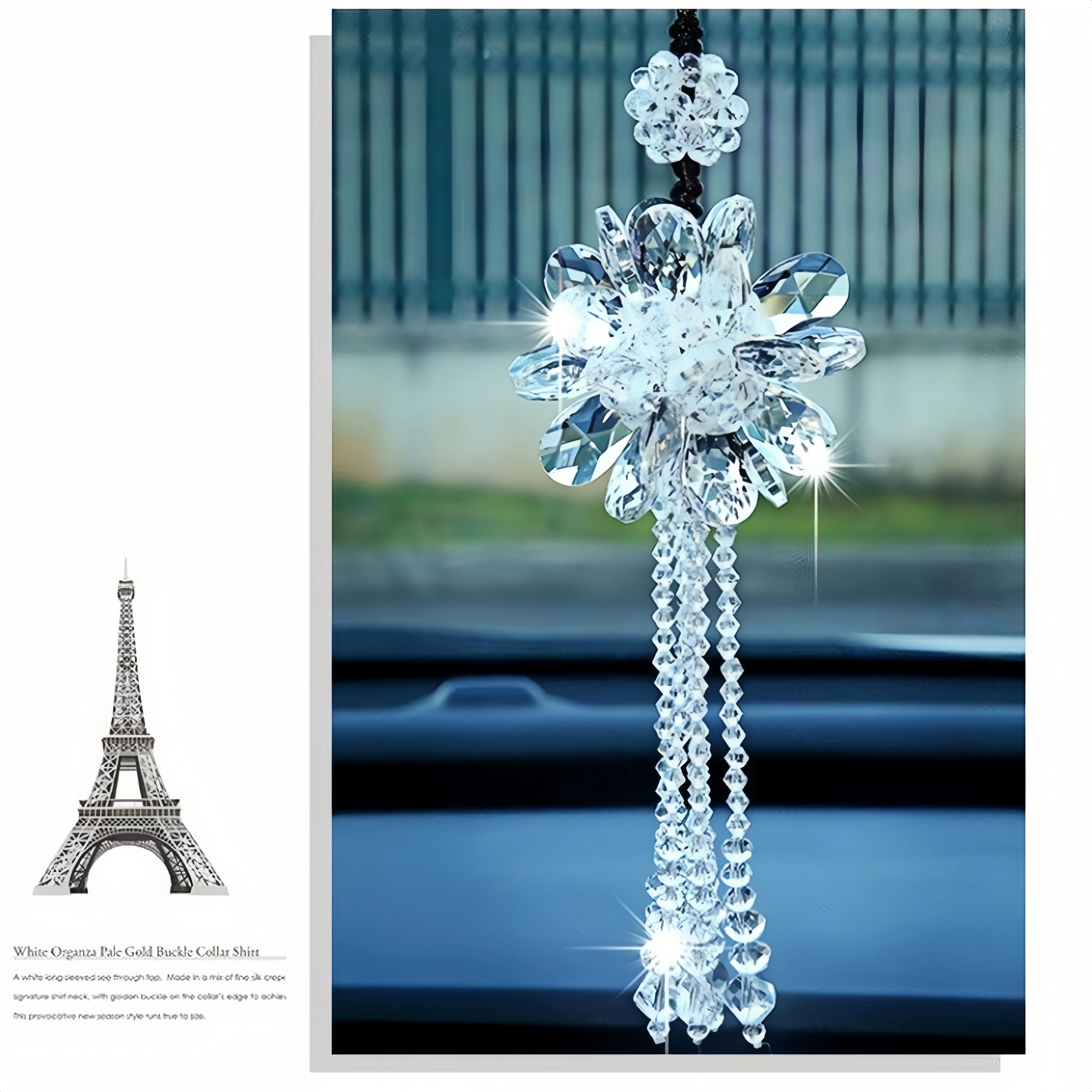 Pendentif de voiture en cristal, bijoux de princesse en cristal, pendentif pour rétroviseur de voitu
