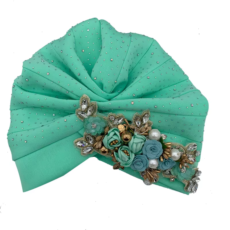 Nouveau Turban Africain Scintillant pour Femme, Coiffe de Fête, Foulard Musulman, Bonnet, Chapeau 20