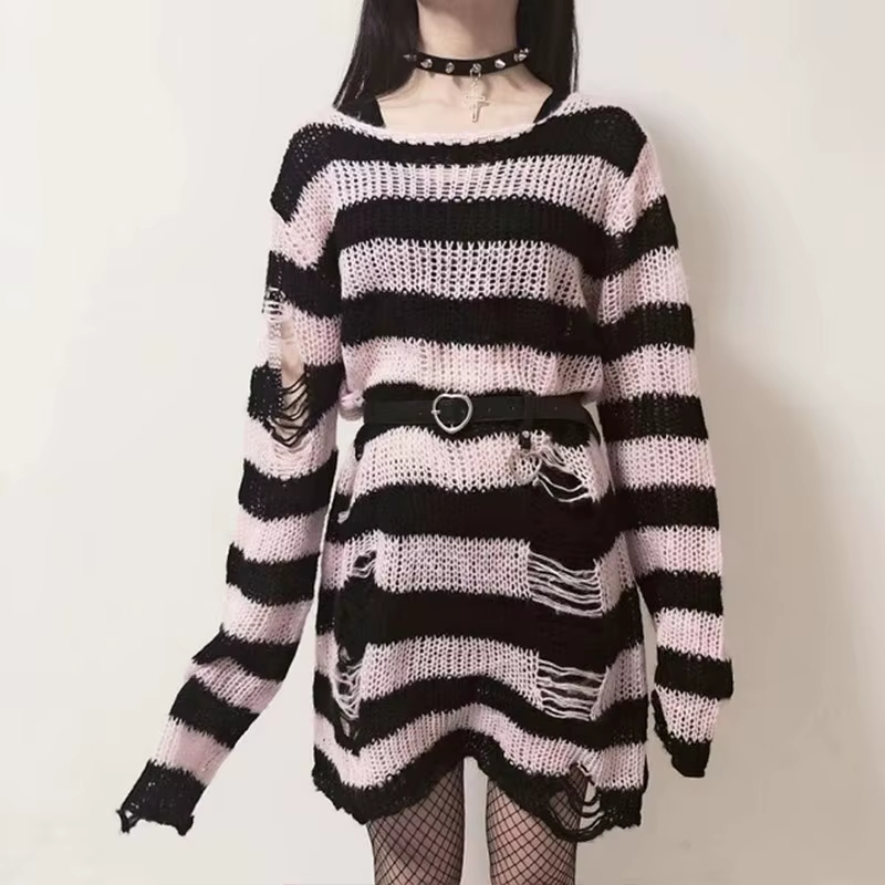 Karrram Punk gothique pull Emo hauts e-girls centre commercial Goth pulls Y2k Harajuku Grunge vêteme