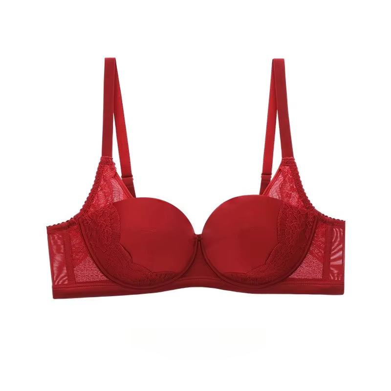 Rouge élégant Beauwear grande taille soutien-gorge femmes 3/4 tasse plongeant soutiens-gorge Sexy de