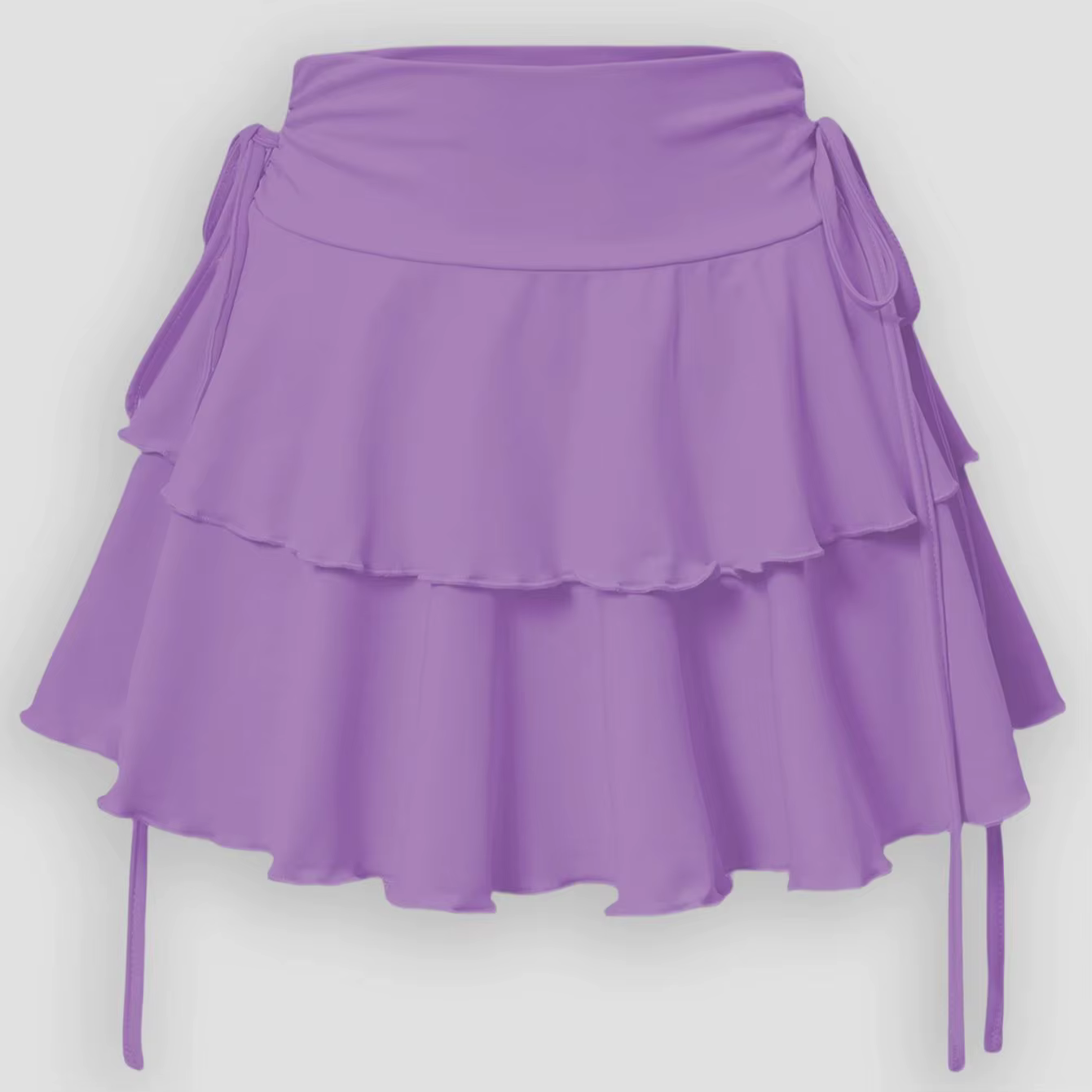Jupe trapèze ultra courte pour femme, bord à volants, fausse proximité, WString, polyvalent, élégant