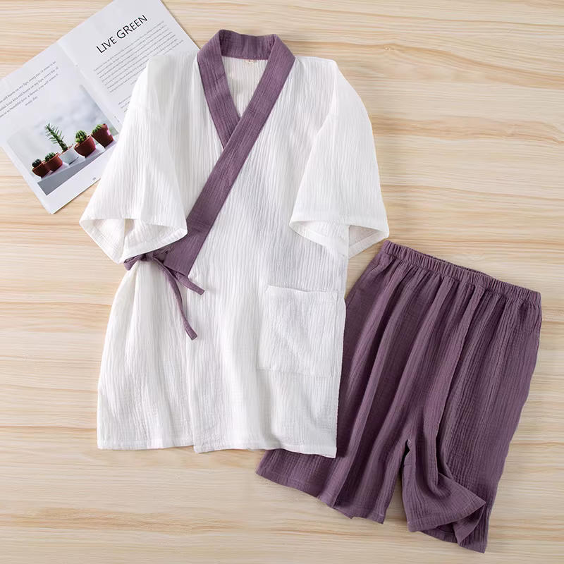 Fdfklak-Pyjama Kimono de Nuit de Style Japonais pour Femme, Ensemble de Vêtements de Nuit, Document