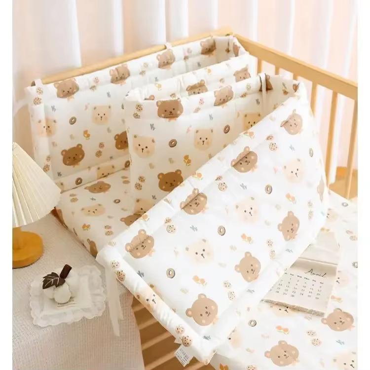 Clôture de berceau pour bébé, sac en coton doux, bande Anti-collision, clôture de lit une pièce pour
