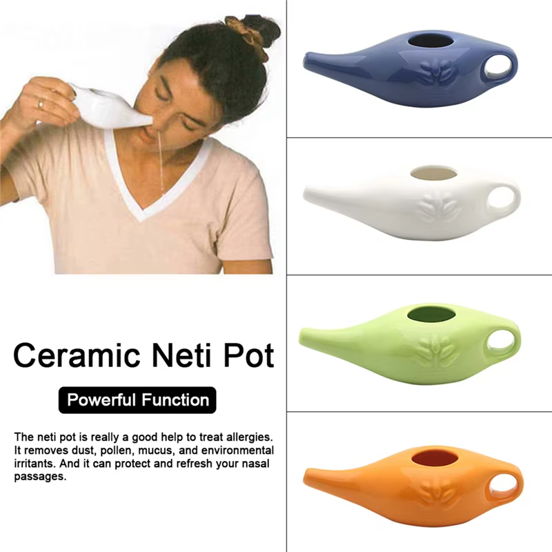 Pot Neti en céramique pour hommes et femmes, pot de livres antarctiques, pot à bec étanche, rinçage 