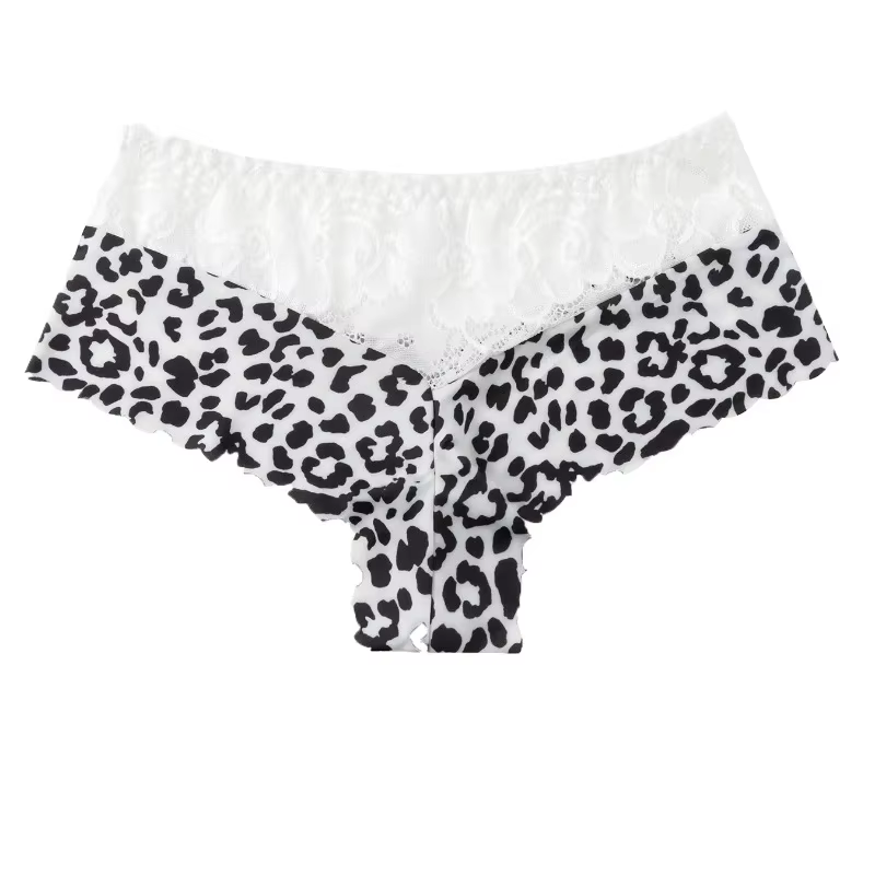 Léopard femmes culottes sans couture taille moyenne femme boxeurs Sexy sous-vêtements en dentelle co