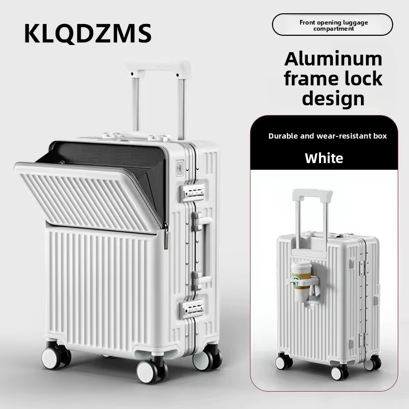 KLQDZMS valise multifonctionnelle ouverture avant valise d'embarquement boîtier de chariot pour ordi