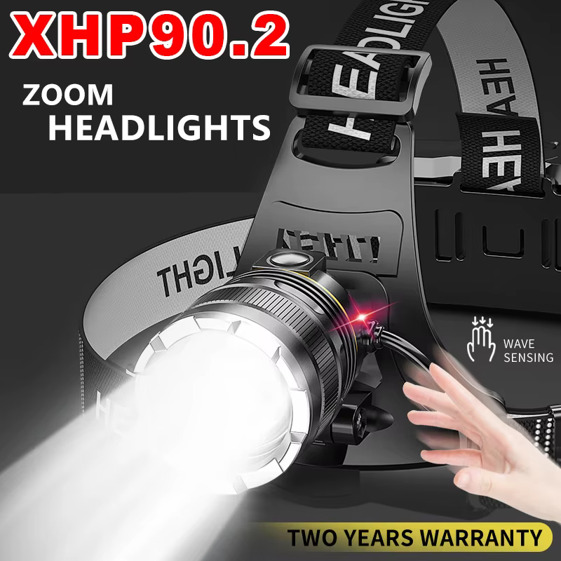 Z40 20000LM LED phare XHP90 lampe de poche phare torche Zoom capteur phare 18650 lumière Rechargeabl