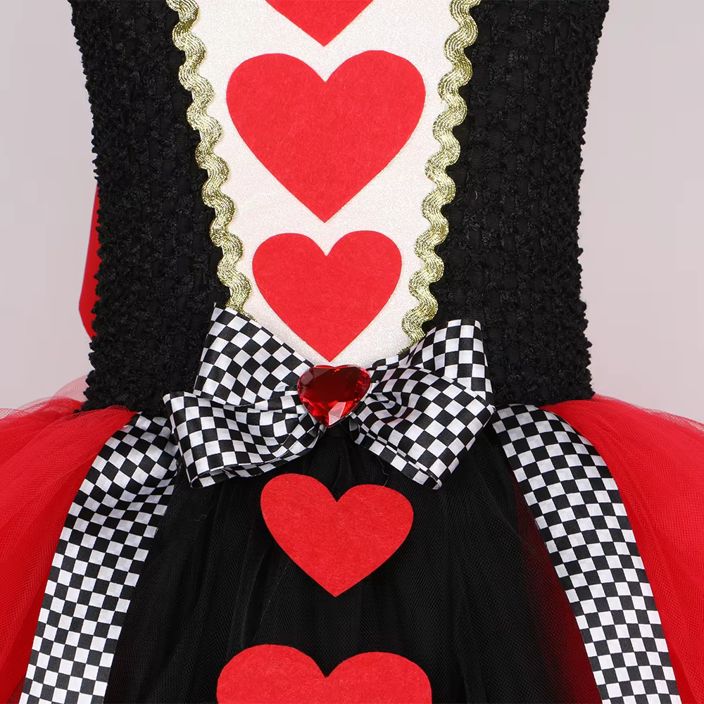 Filles reine de coeur Costume enfants Halloween carnaval fête fantaisie princesse habiller vêtements