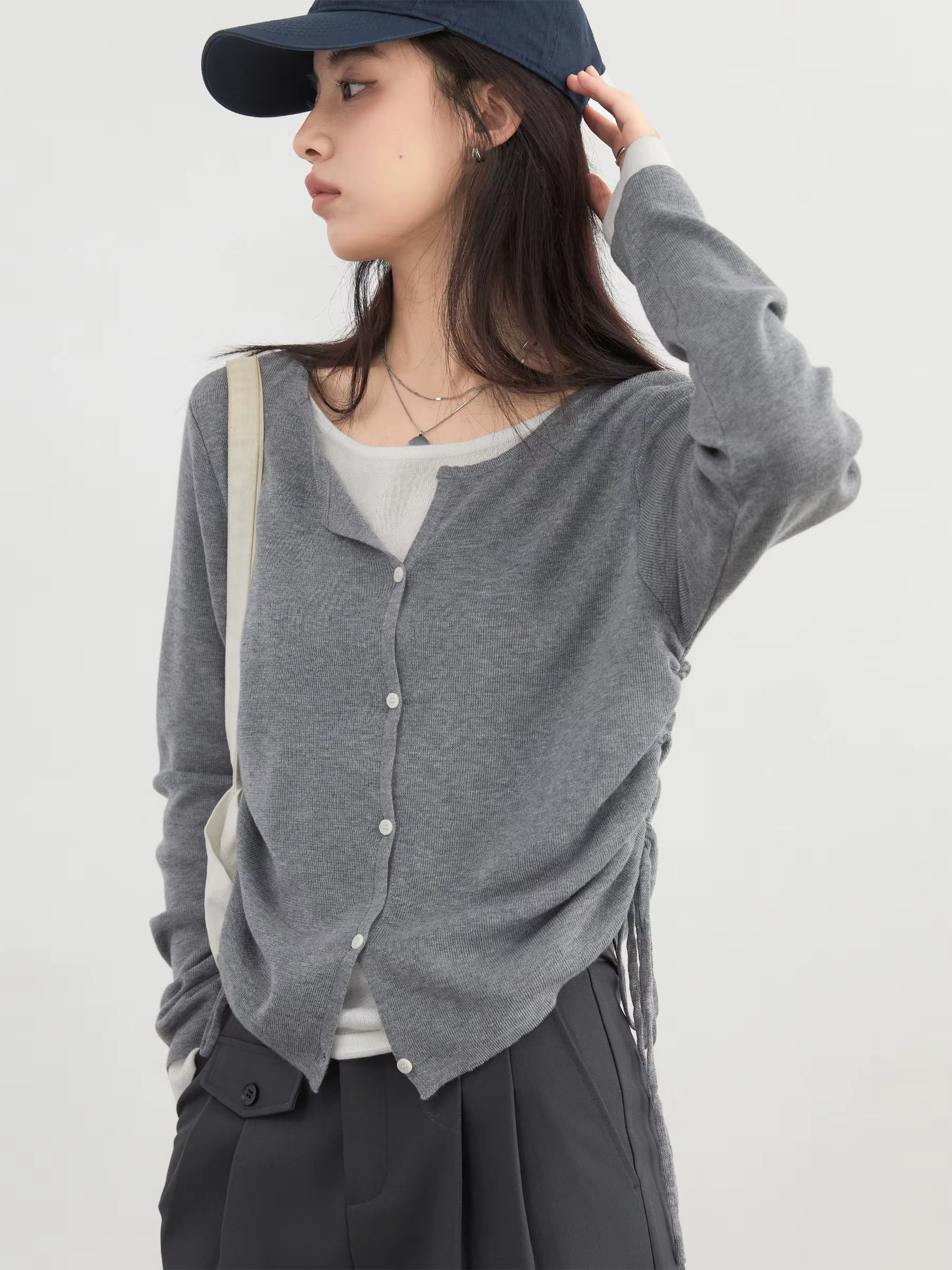 CHIC VEN nouveau coréen femmes chandails mince pull conception femme haut col rond cordon taille tri