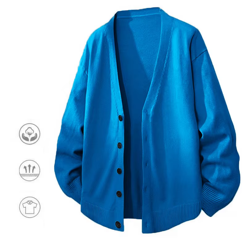 Jeu d'animaux hommes col en V Cardigan chandails bouton décontracté hommes chemisier froid tricots e