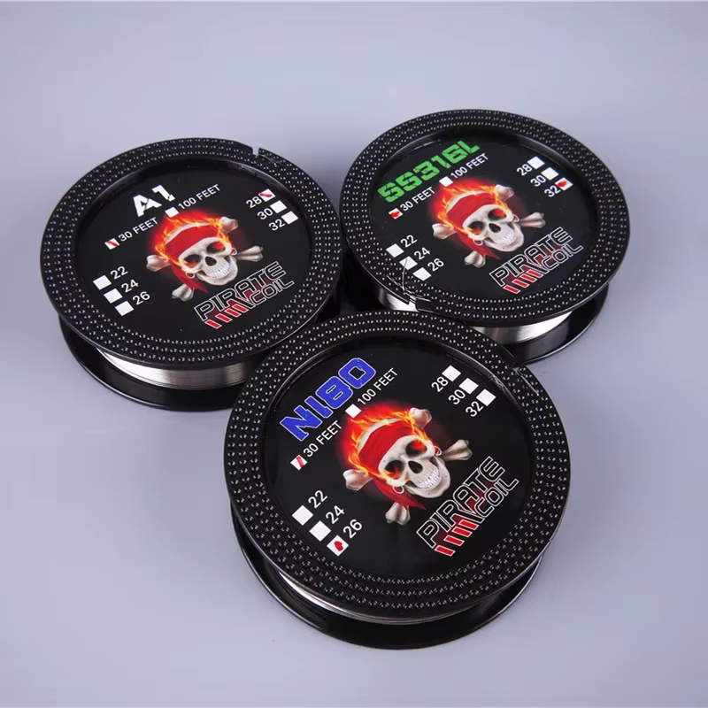 Fil chauffant Pirate A1 SS316L Ni80, résistance 30 pieds 24GA 26GA 28GA 30GA 32GA, mèches de bricola