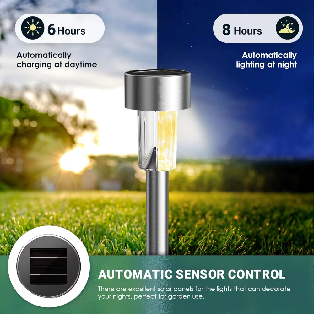 10 pièces lumières solaires lampe de jardin extérieure à énergie solaire étanche paysage chemin lumi