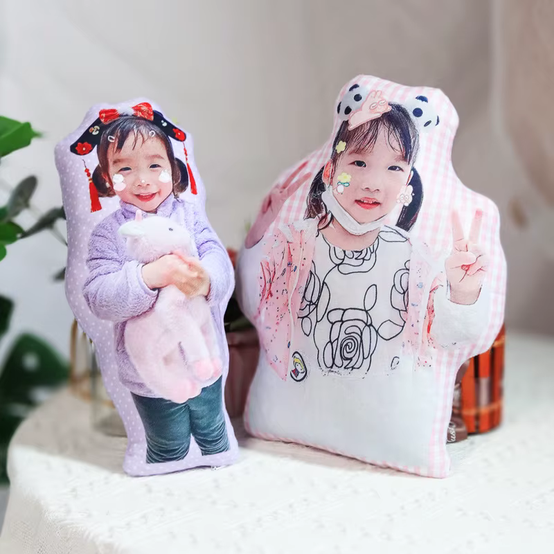 Coussin humanoïde avec Photo personnalisée, bricolage, oreiller de Couple en peluche pour petit ami,