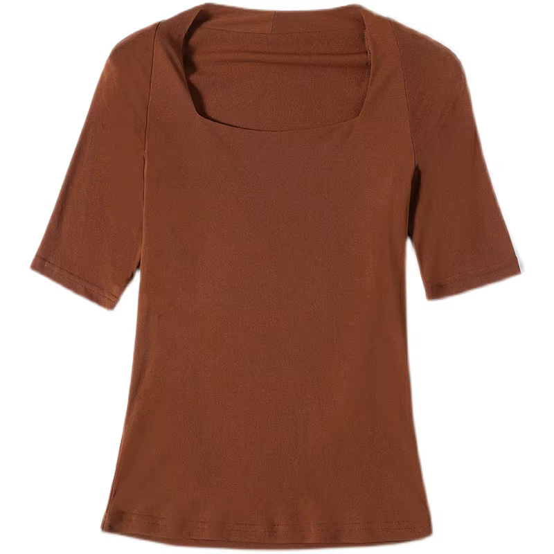 Chemise en maille à demi-manches pour femmes, chemise mince pour documents solides, mode coréenne, t