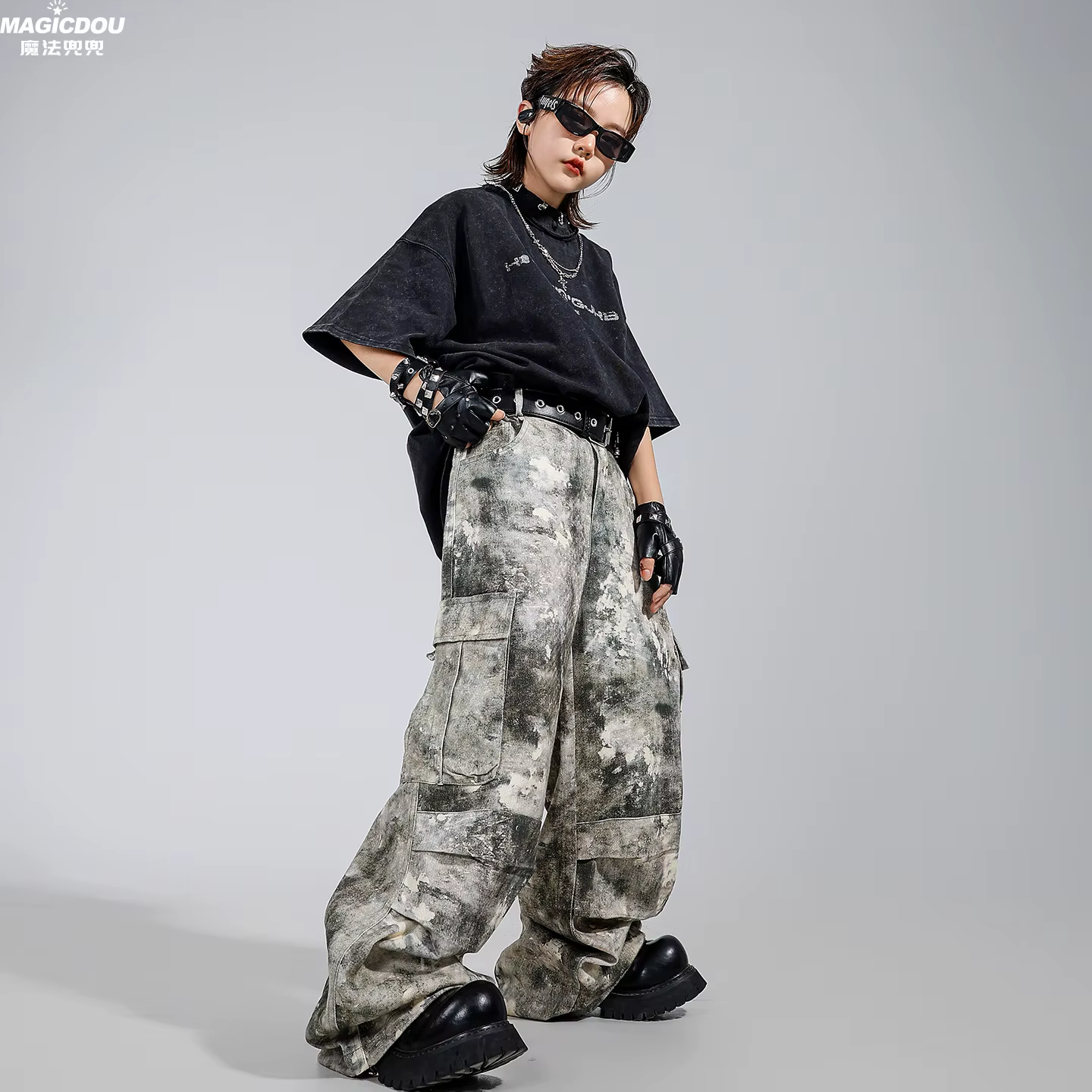 Ensemble de tenue de danse pour enfants, style hip-hop, streetwear, jazz, unisexe, pour spectacle, v