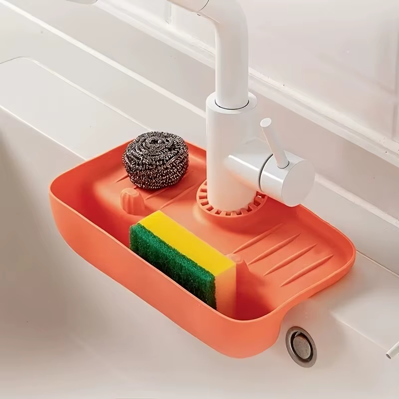 Égouttoir en silicone pour évier domestique, tampon de collecte d'eau T1, chiffon éponge, acier, gad