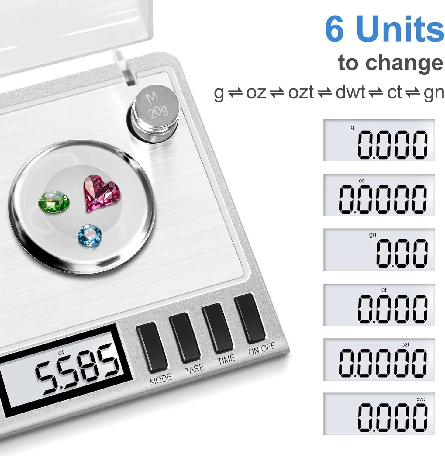 Balance milligramme, balance milligramme numérique 50g/0.001g avec poids d'étalonnage bijoux et bala
